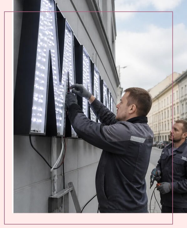 Изготовление и монтаж светодиодных LED вывесок в Чехове