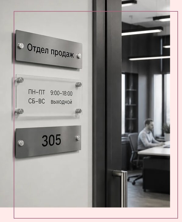 Офисные таблички на дверь в Чехове по цене от 4982 р. | Аванза-Чхв